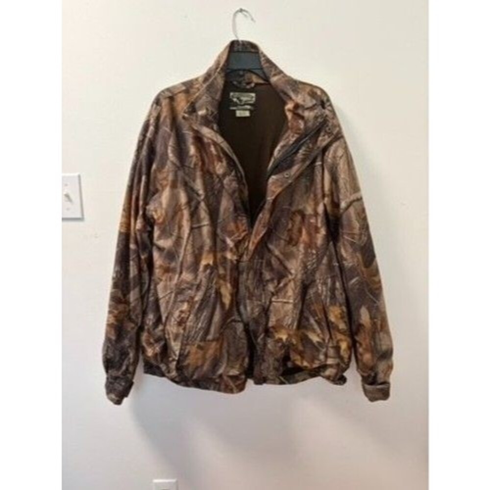 Field & Stream Realtree Hardwoods Camo Hunting Jacket Mens XL Full Zip Brown